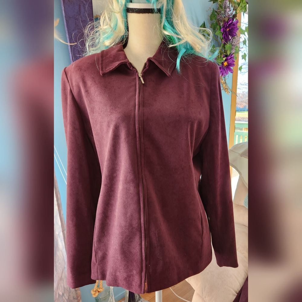 3 piece Karen Scott Pantsuit Plum Color